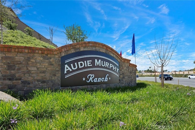 view of community sign