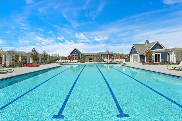 view of pool with a pergola