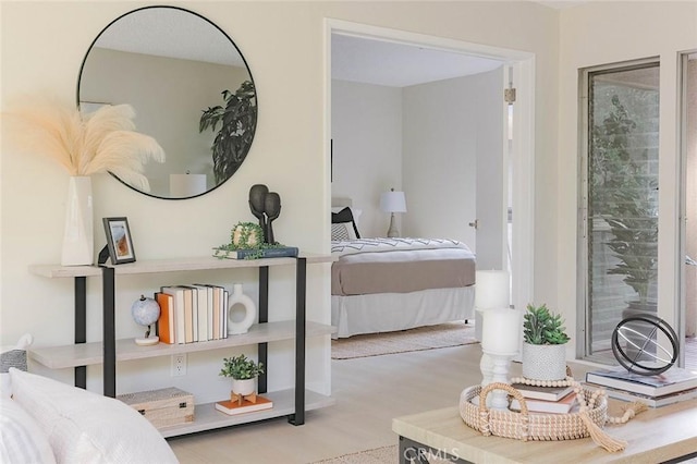 bedroom featuring light wood-type flooring