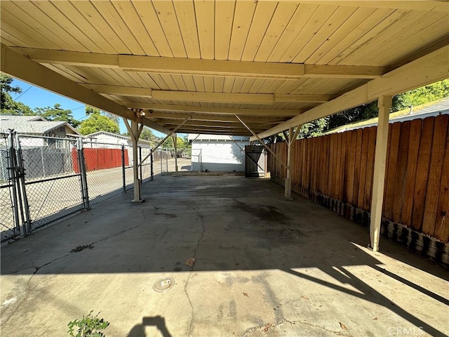 view of patio / terrace with a carport