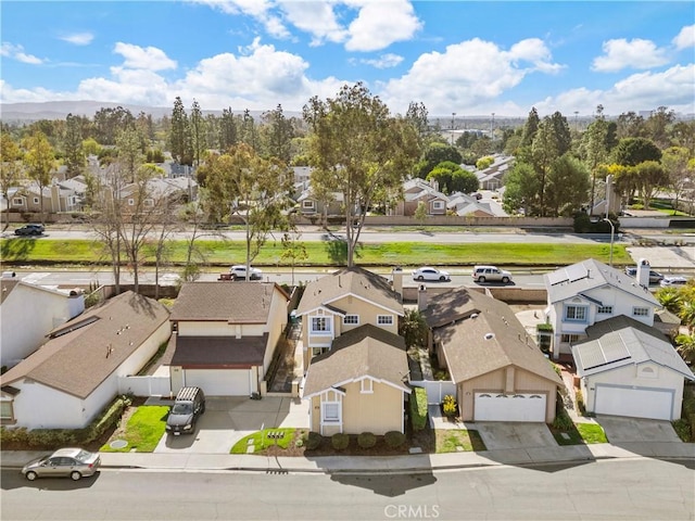 drone / aerial view with a residential view