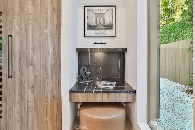 interior details with decorative backsplash