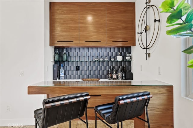 bar with tasteful backsplash