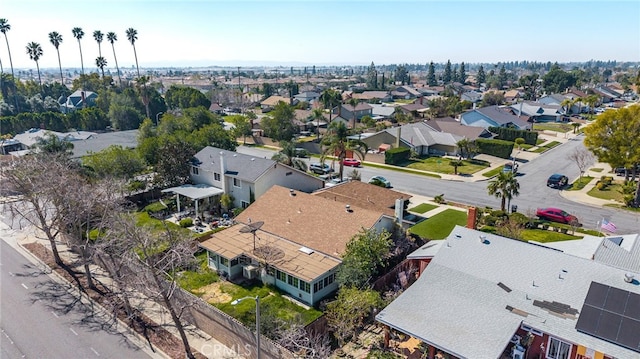 aerial view with a residential view