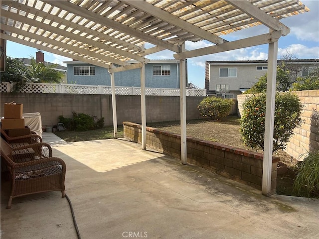 view of patio with a pergola