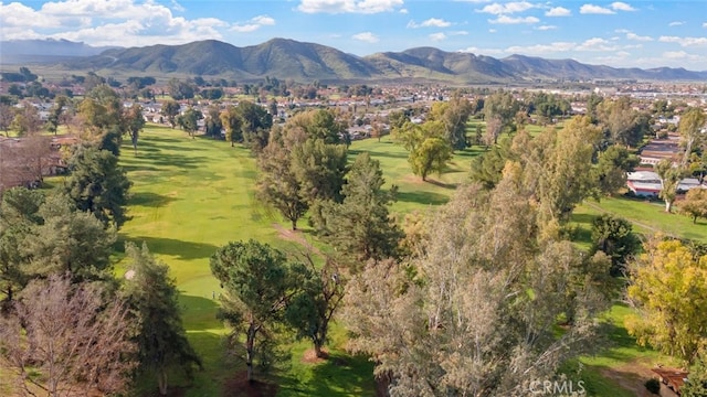 bird's eye view featuring a mountain view