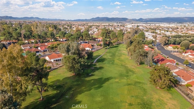 drone / aerial view with a mountain view