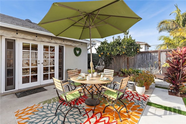 view of patio with french doors