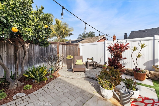 view of patio with an outdoor living space