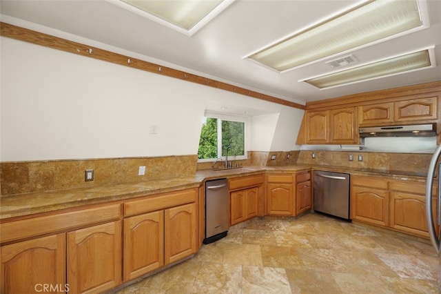 kitchen with sink and dishwasher