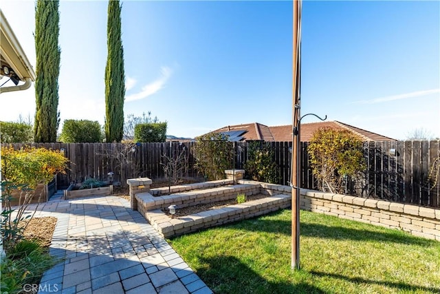 view of yard with a patio area