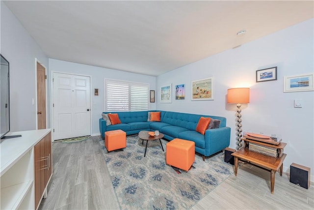 living room featuring light hardwood / wood-style flooring