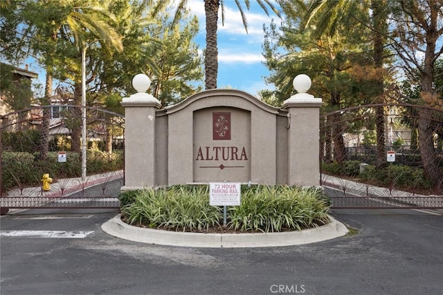 view of community sign