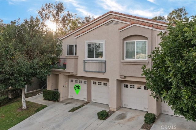 view of property with a garage