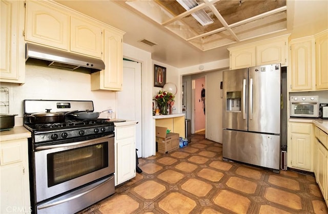 kitchen with appliances with stainless steel finishes