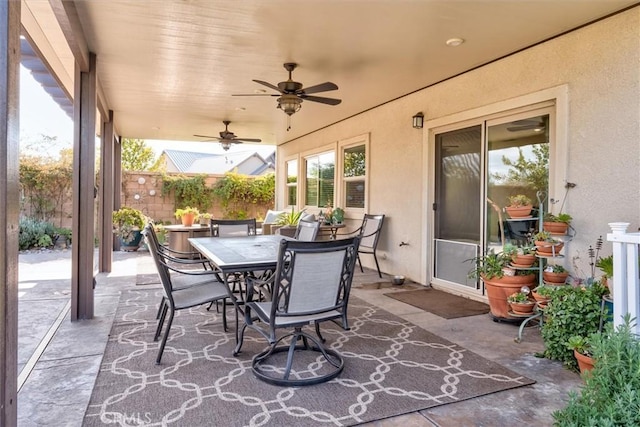 315 Timberline Way S, Madera, CA 93636 - view of patio featuring a ceiling fan and outdoor dining area