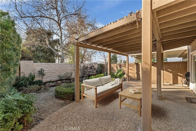 view of patio / terrace featuring an outdoor hangout area