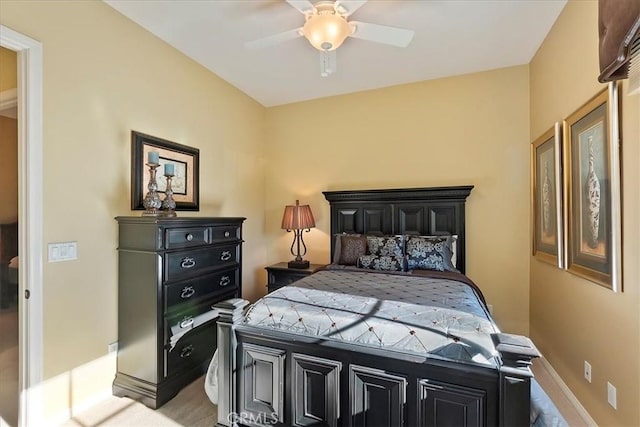 bedroom featuring ceiling fan