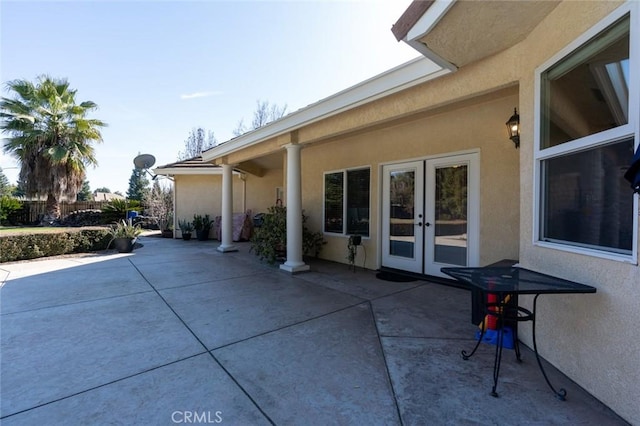 view of patio / terrace featuring french doors