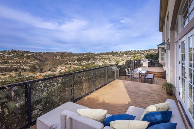 balcony with a mountain view