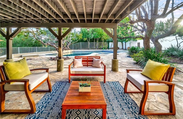 23216 Park Esperanza, Calabasas, CA 91302 - view of patio / terrace featuring a fenced backyard and an outdoor living space