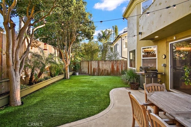 view of yard featuring a patio