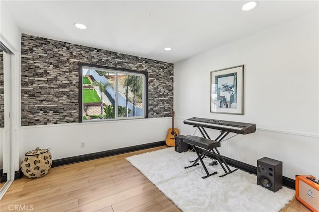 interior space with hardwood / wood-style flooring