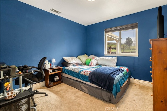 bedroom with carpet