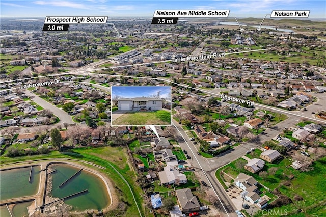 birds eye view of property featuring a residential view