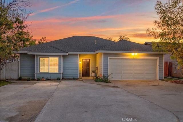 view of front of house with a garage