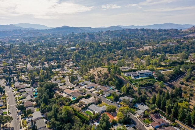 bird's eye view with a mountain view