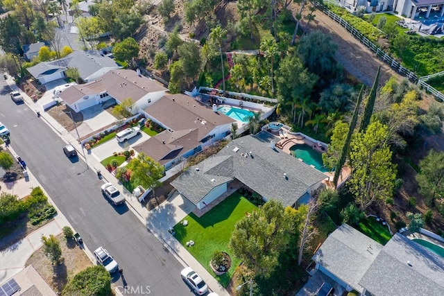 drone / aerial view featuring a residential view