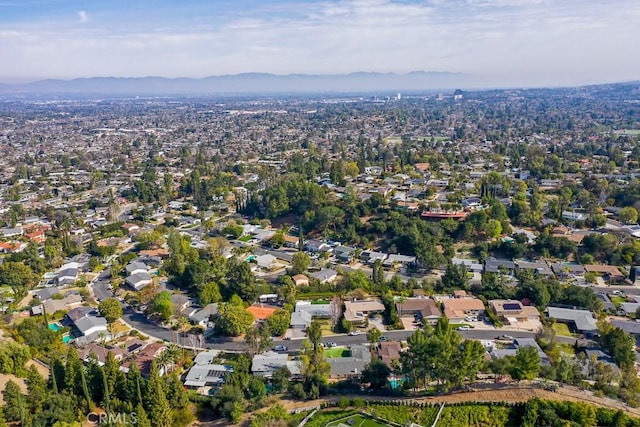 drone / aerial view with a residential view and a mountain view