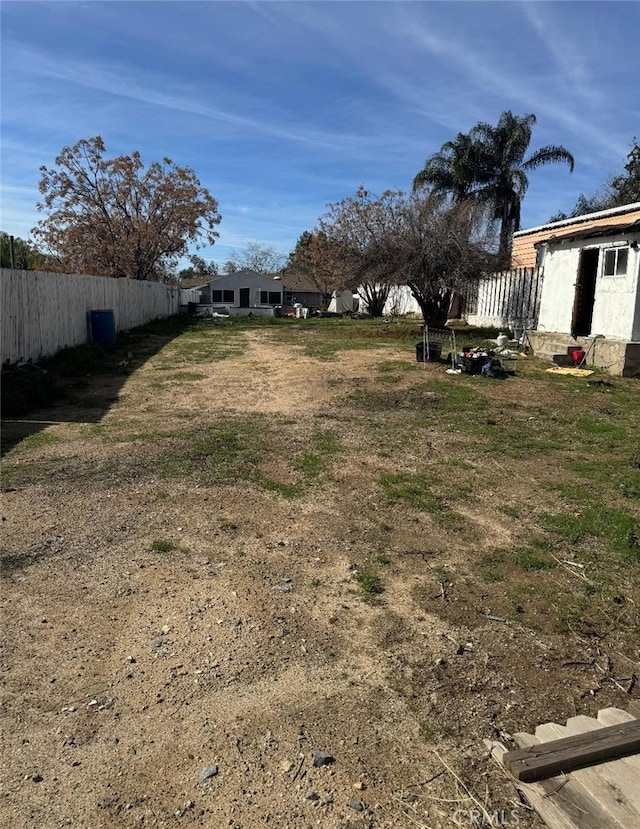 view of yard with fence