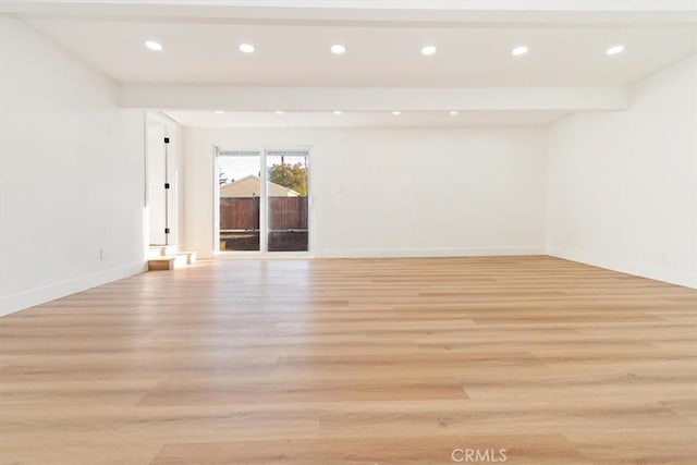 empty room featuring light wood-type flooring