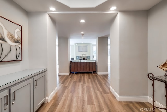 hallway featuring light hardwood / wood-style floors