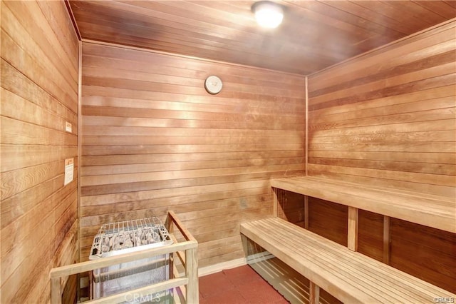 view of sauna