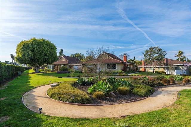 view of community featuring a lawn