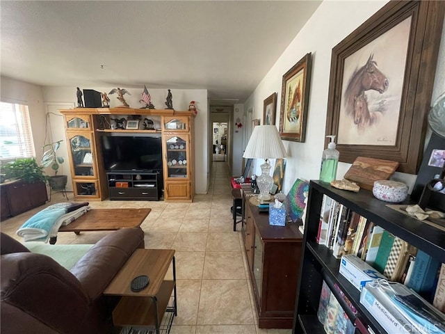 view of tiled living room