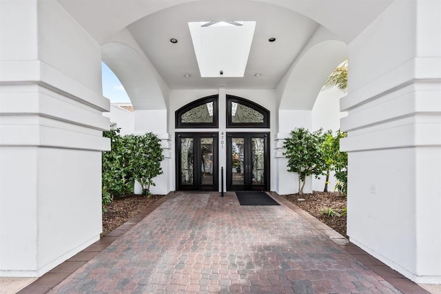 doorway to property with french doors