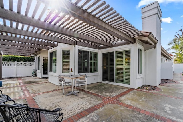 view of patio / terrace featuring a pergola