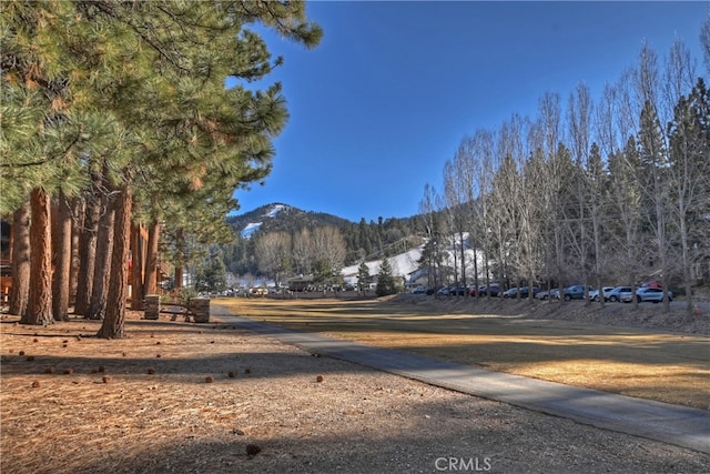 exterior space featuring a mountain view