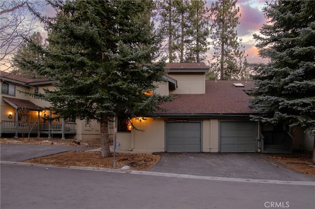 view of front of property featuring a garage