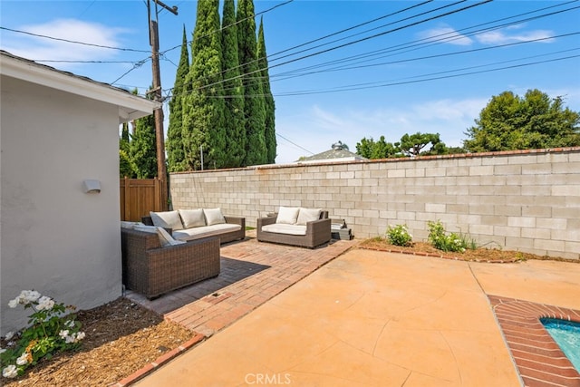 view of patio with outdoor lounge area