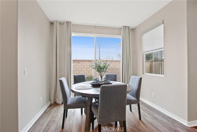 dining room featuring wood-type flooring