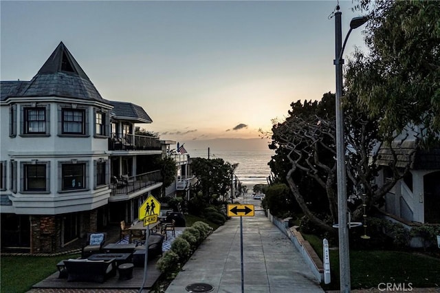405 26th St, Manhattan Beach, CA 90266 - view of street with a water view, traffic signs, and street lighting
