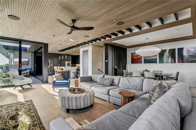 view of patio featuring ceiling fan and an outdoor hangout area