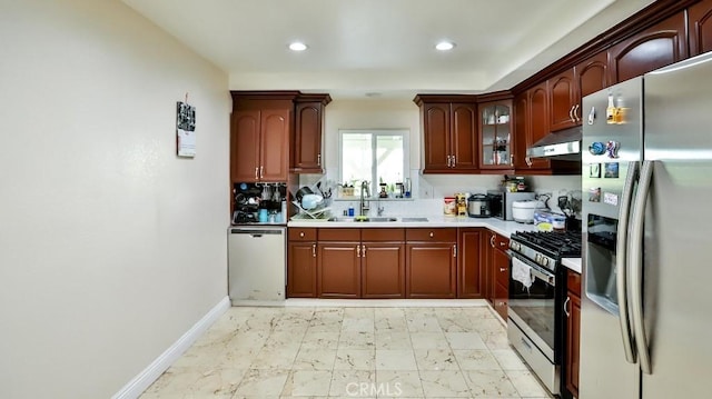 kitchen featuring appliances with stainless steel finishes and sink