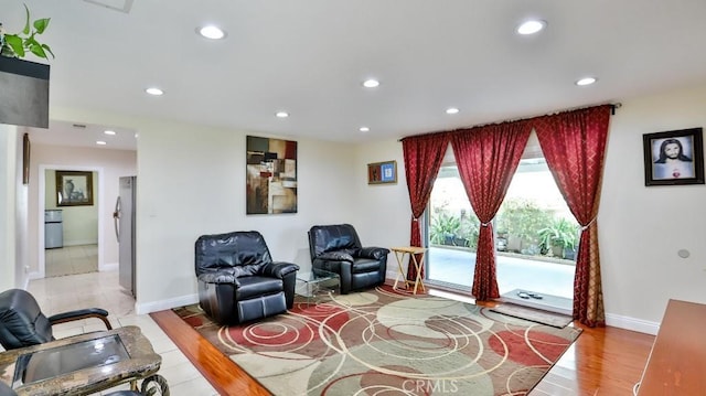 living room featuring hardwood / wood-style flooring