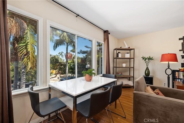 dining area featuring wood finished floors